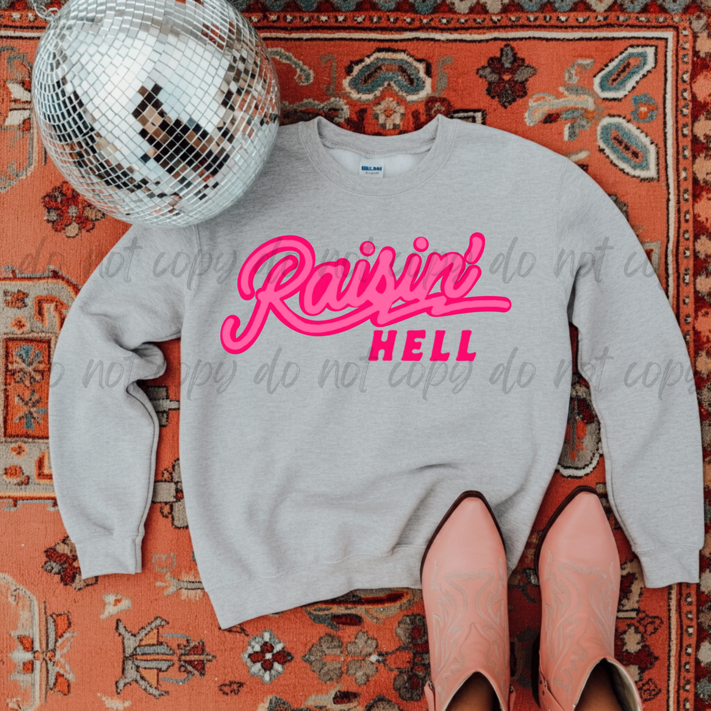 Raisin' Hell Neon Pink DTF Transfer