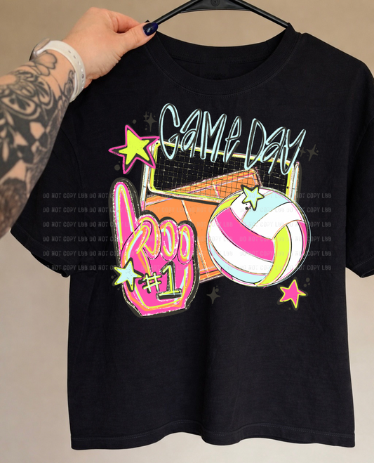 Gameday volley neon foam finger DTF TRANSFER