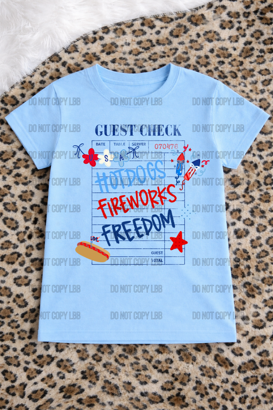 Patriotic guest check youth & adult