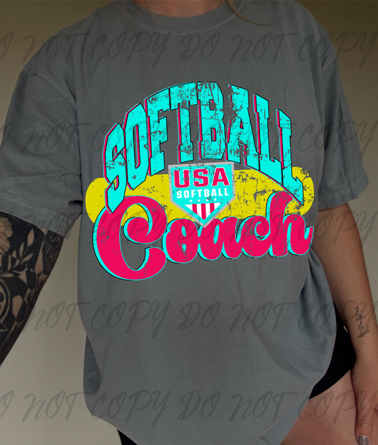Softball Coach DTF TRANSFER