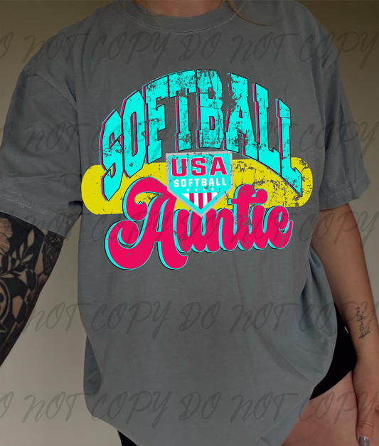 Softball Auntie DTF TRANSFER